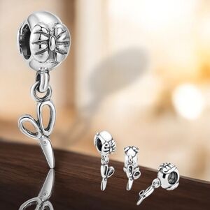 Pandora Sterling Silver Shear Perfection Scissor Bead Dangle Charm Retired